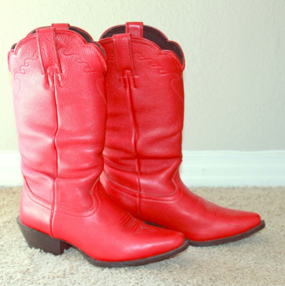 Nocona Vibrant Red Cowboy Boots